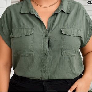 Old Navy Olive Button-Down Shirt
